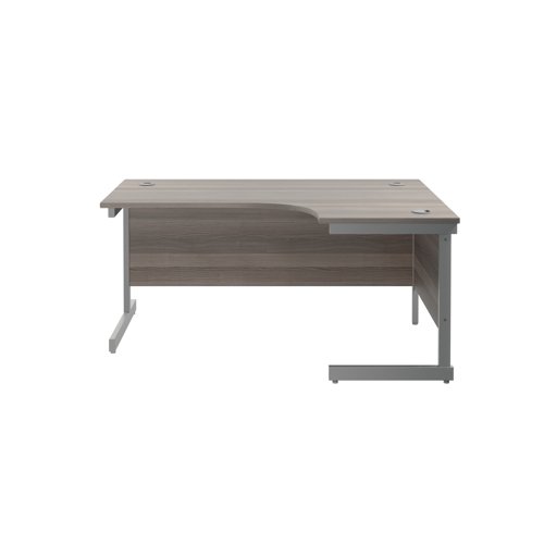 Jemini Radial Right Hand Single Upright Desk 1800x800-1200x730mm Grey Oak/Silver KF846017