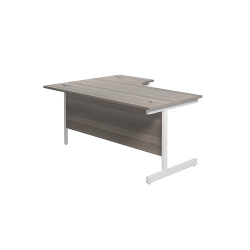 Jemini Radial Right Hand Single Upright Desk 1800x800-1200x730mm Grey Oak/White KF846024