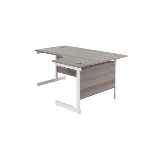 Jemini Radial Right Hand Single Upright Desk 1800x800-1200x730mm Grey Oak/White KF846024