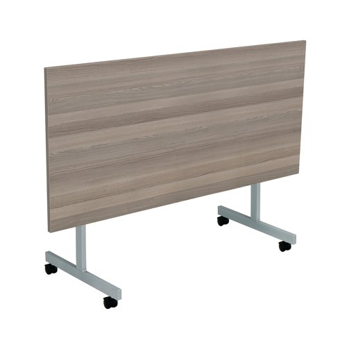 Jemini Rectangular Tilting Table 1600x800x730mm Grey Oak/Silver KF846093