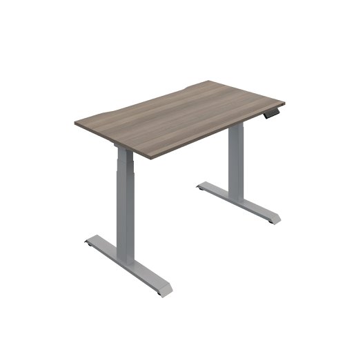 Okoform Dual Motor Sit/Stand Heated Desk 1400x800x645-1305mm Grey Oak/Silver KF846222