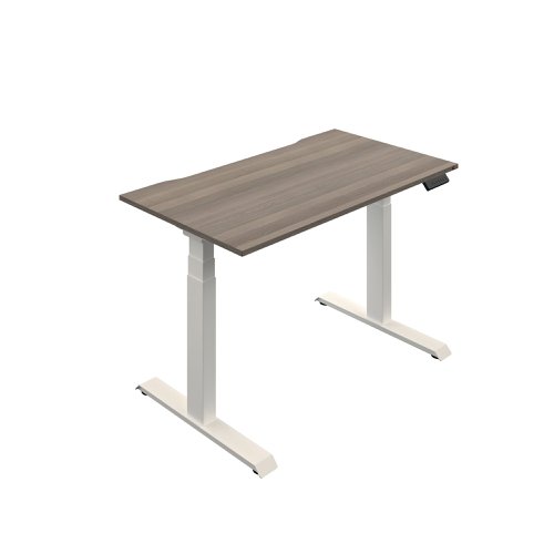 Okoform Dual Motor Sit/Stand Heated Desk 1600x800x645-1305mm Grey Oak/White KF846253