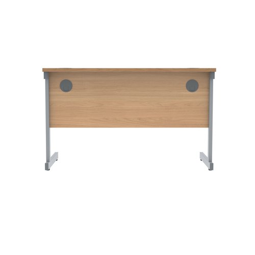 Polaris Rectangular Single Upright Cantilever Desk 1200x600x730mm Norwegian Beech/Silver KF882336