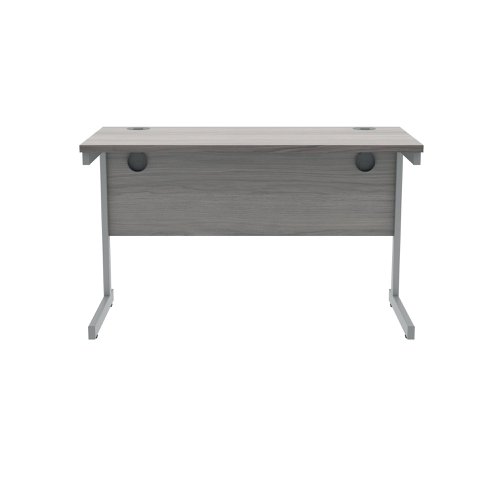 Polaris Rectangular Single Upright Cantilever Desk 1400x800x730mm White/Silver KF882338