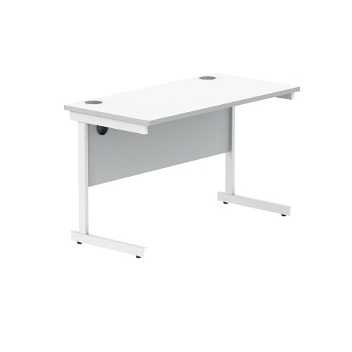 Polaris Rectangular Single Upright Cantilever Desk 1200x600x730mm Arctic White/Arctic White KF882339