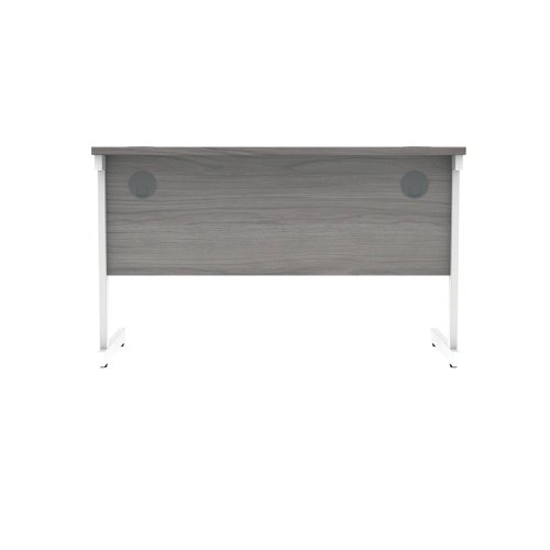 Polaris Rectangular Single Upright Cantilever Desk 1200x600x730mm Alaskan Grey Oak/White KF882343