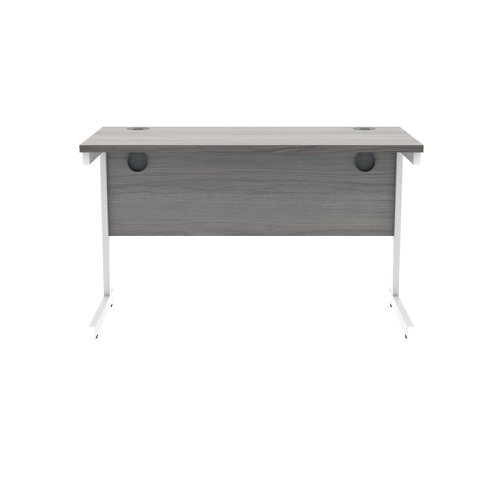 Polaris Rectangular Single Upright Cantilever Desk 1200x600x730mm Alaskan Grey Oak/White KF882343