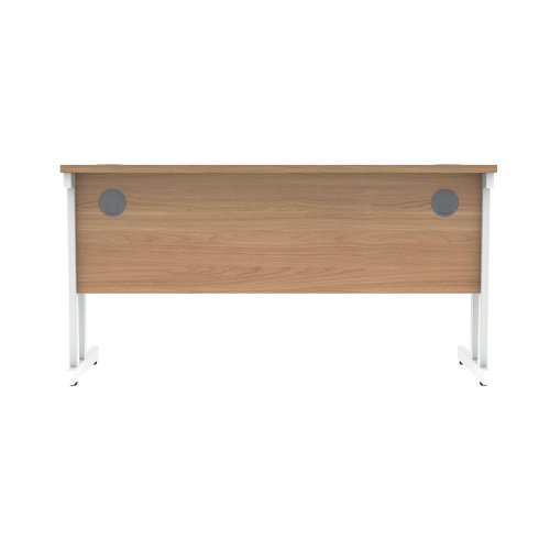 Polaris Rectangular Double Upright Cantilever Desk 1400x600x730mm Norwegian Beech/White KF882345