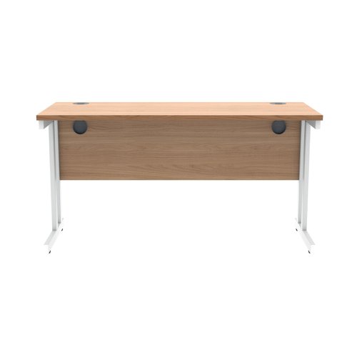 Polaris Rectangular Double Upright Cantilever Desk 1400x600x730mm Norwegian Beech/White KF882345