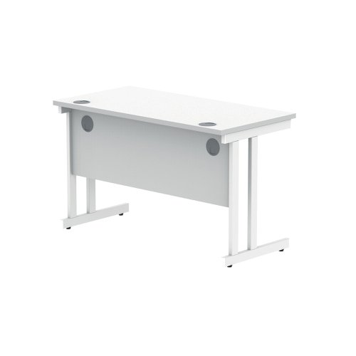 Polaris Rectangular Double Upright Cantilever Desk 1200x600x730mm Arctic White/White KF882352