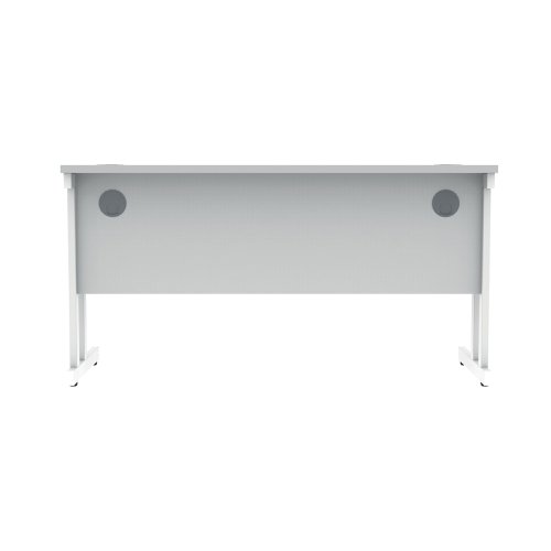 Polaris Rectangular Double Upright Cantilever Desk 1400x600x730mm Arctic White/White KF882353