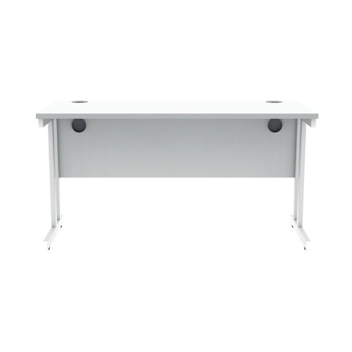 Polaris Rectangular Double Upright Cantilever Desk 1400x600x730mm Arctic White/White KF882353