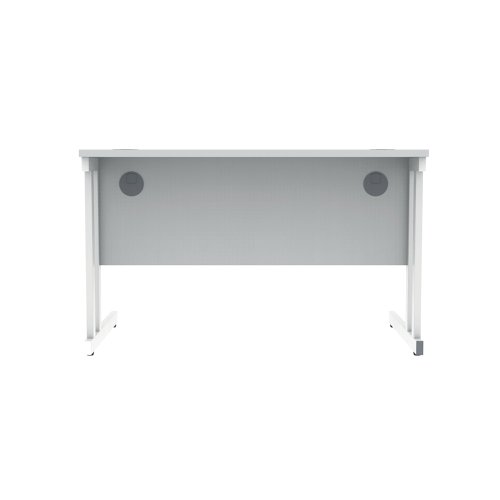 Polaris Rectangular Double Upright Cantilever Desk 1200x800x730mm Arctic White/White KF882355