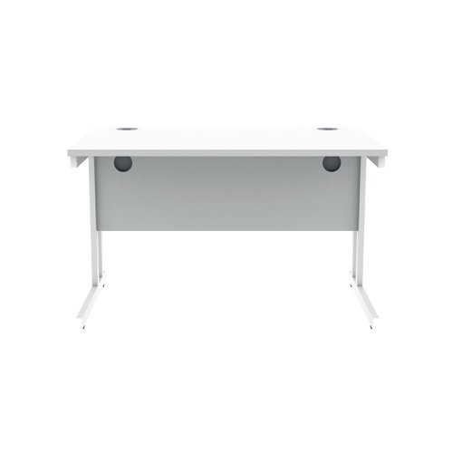 Polaris Rectangular Double Upright Cantilever Desk 1200x800x730mm Arctic White/White KF882355