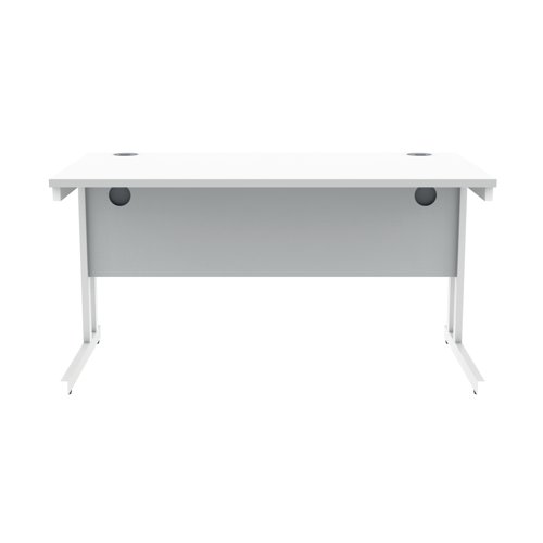 Polaris Rectangular Double Upright Cantilever Desk 1400x800x730mm Arctic White/White KF882356