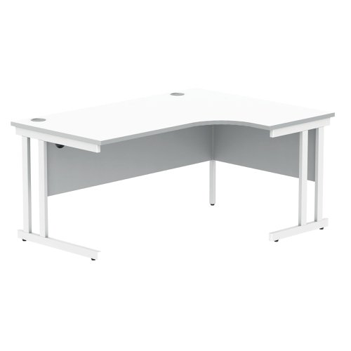 Polaris Right Hand Radial DU Cantilever Desk 1600x1200x730mm Arctic White/White KF882359