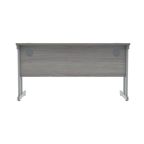 Polaris Rectangular Double Upright Cantilever Desk 1400x600x730mm Alaskan Grey Oak/Silver KF882361