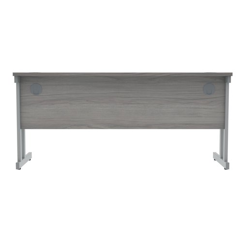 Polaris Rectangular Double Upright Cantilever Desk 1600x600x730mm Alaskan Grey Oak/Silver KF882362