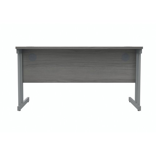 Polaris Rectangular Double Upright Cantilever Desk 1400x800x730mm Alaskan Grey Oak/Silver KF882364