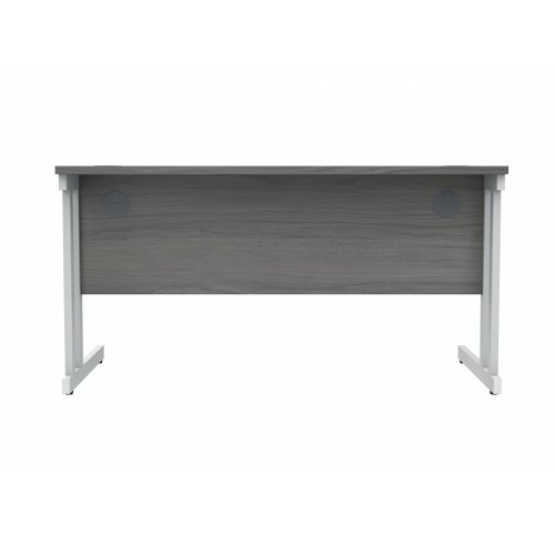 Polaris Rectangular Double Upright Cantilever Desk 1400x800x730mm Alaskan Grey Oak/White KF882370