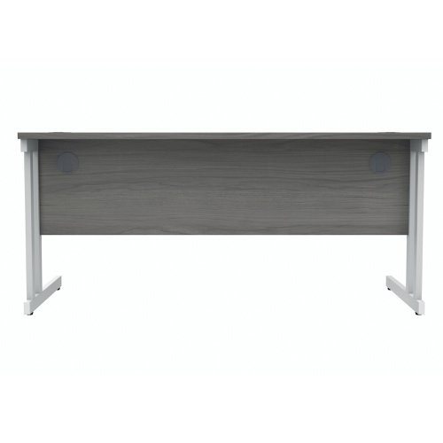 Polaris Rectangular Double Upright Cantilever Desk 1600x800x730mm Alaskan Grey Oak/White KF882371