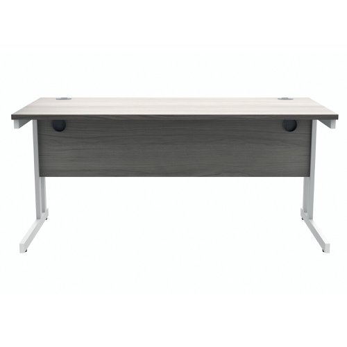 Polaris Rectangular Double Upright Cantilever Desk 1600x800x730mm Alaskan Grey Oak/White KF882371