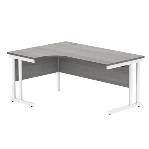 Polaris Right Hand Radial DU Cantilever Desk 1600x1200x730mm Alaskan Grey Oak/White KF882373