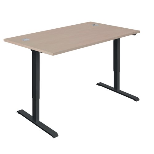 Jemini Economy Single Motor Sit/Stand Desk 1200x800x705-1220mm Maple/Black KF882380