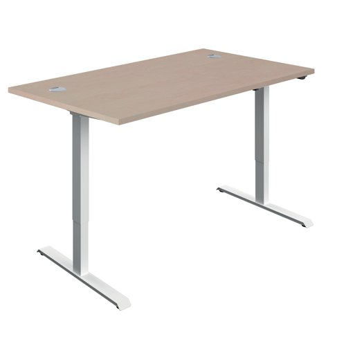 Jemini Economy Single Motor Sit/Stand Desk 1200x800x705-1220mm Maple/White KF882381