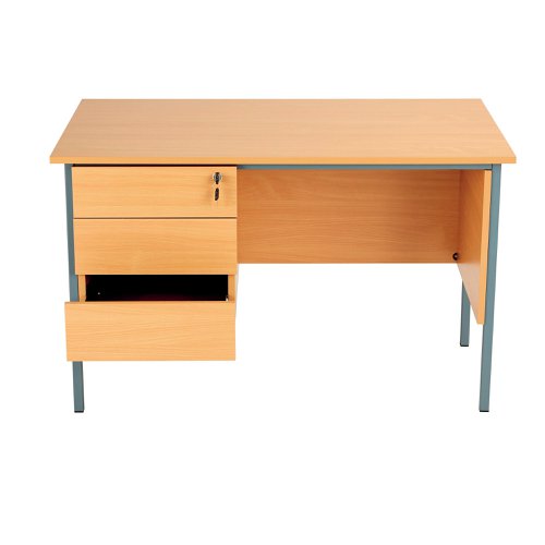 Serrion 4 Leg Desk 3 Drawer Pedestal 1200x750x725mm Ellmau Beech KF882394