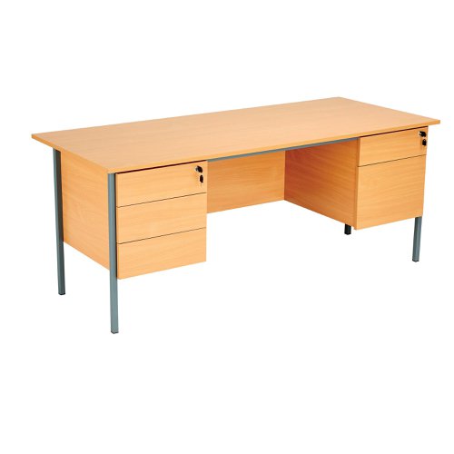 Serrion 4 Leg Desk 1800x750x725mm 2+3 Drawer Pedestal Ellmau Beech KF882397