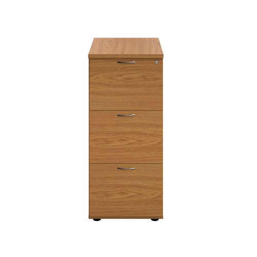 A must for any office, this sturdy three drawer wooden filing cabinet will help to keep your documents filed securely in A4 or foolscap hanging files. It is lockable, with an anti-tilt mechanism and 100% drawer extension.