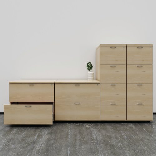 Jemini 3 Drawer Filing Cabinet 464x600x1030mm Grey Oak KF90465 | VOW