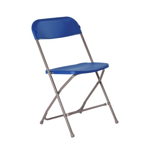 Titan Straight Back Folding Chair 445x460x870mm Blue KF90529