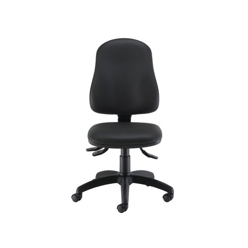 Jemini Teme Deluxe High Back Operator Chair 640x640x985-1175mm Leather Look Black KF90540