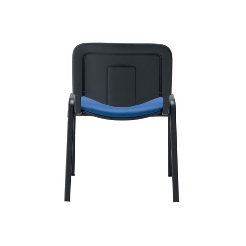 This multipurpose stacker chair is ideal for use in in both public and private sector environments. It stacks four high, making it ideal when storage space is a premium. It has a cushioned seat and back for added comfort and a robust black frame.