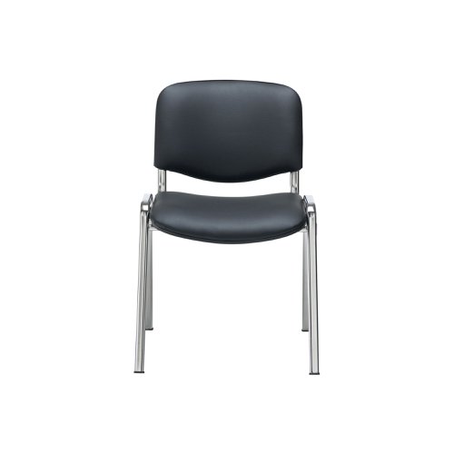 Jemini Multipurpose Stacking Chair 532x585x805mm Chrome/Black Polyurethane KF90563