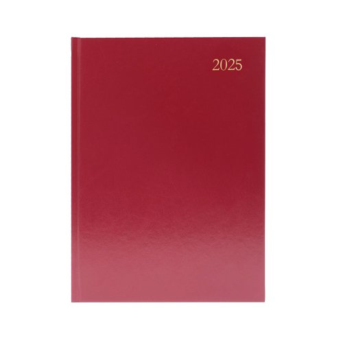 Desk Diary Day Per Page A5 Burgundy 2025 KFA51BG25