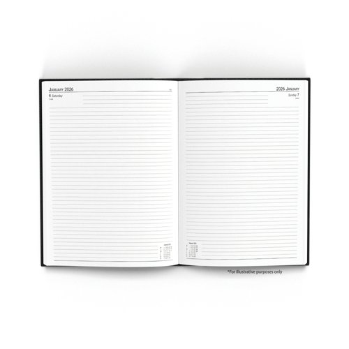 5 Star Executive Diary Day Per Page A4 Black 2026 KFEA41BK26