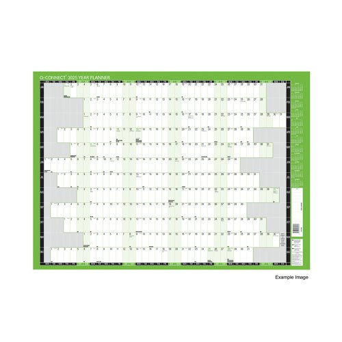 KFYPU25 | This handy Q-Connect year planner features a write on, wipe off laminated surface, allowing you to easily make and change appointments, meetings and other plans. The planner shows the full calendar year down the side of the main calendar planner, with a key to EU, US and Japanese holidays. Planner includes details of UK bank holidays and specific holidays for Ireland, Northern Ireland, Scotland, England and Wales, and the week numbers are marked for reference. The unmounted planner measures W855 x H610mm.