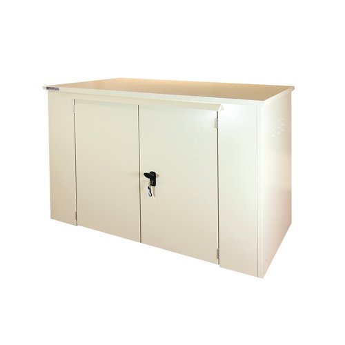 Safestor Richmond Metal Garden Shed Ivory SFSC016-316