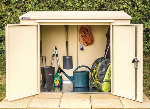 Safestor Richmond Metal Garden Shed Ivory SFSC016-316