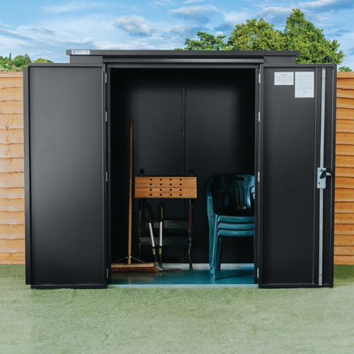Safestor Harrogate Metal Garden Potting Shed Dark Grey SFSC017-315