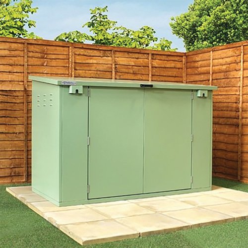 Safestor Ripon Lift-Up Lid Metal Garden Shed Lakeland Light Green SFSC004-319