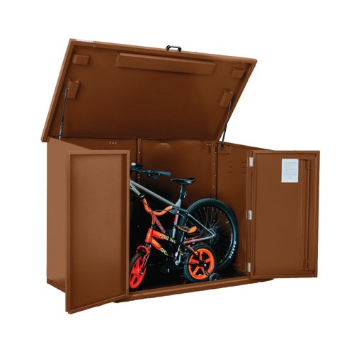 Safestor Ripon Lift-Up Lid Metal Garden Shed Clay Brown SFSC004-317