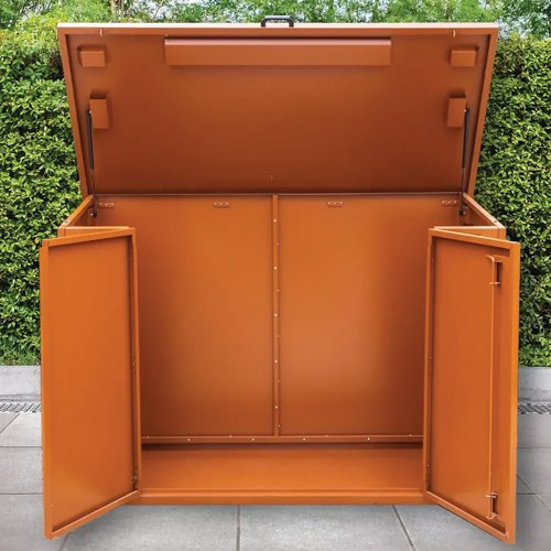 Safestor Ripon Lift-Up Lid Metal Garden Shed Clay Brown SFSC004-317