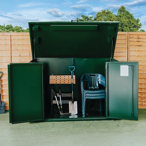 Safestor Ripon Lift-Up Lid Metal Garden Shed Fir Green SFSC004-318