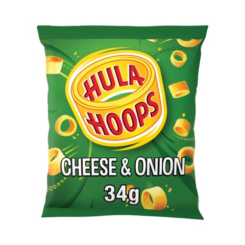 Hula Hoops Cheese and Onion Crisps 34g Pack of 32 09077