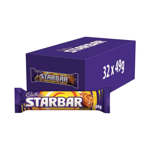 Cadbury Starbar Chocolate/Peanut/Caramel Bar 49g (Pack of 32) 960986 | Mondelez International