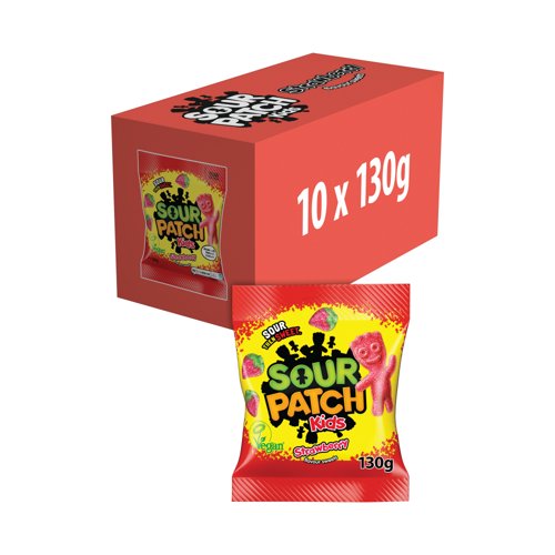 Sour Patch Kids Strawberry Gum Sweets 130g (Pack of 10) 4314130
